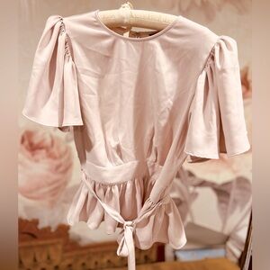 Express, Size Medium, Light Pink Peplum Blouse